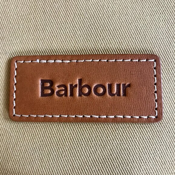 Barbour Satchel Laptop Shoulder Bag Genuine Leather & Cotton Canvass Pre-Owned - Picture 3 of 7